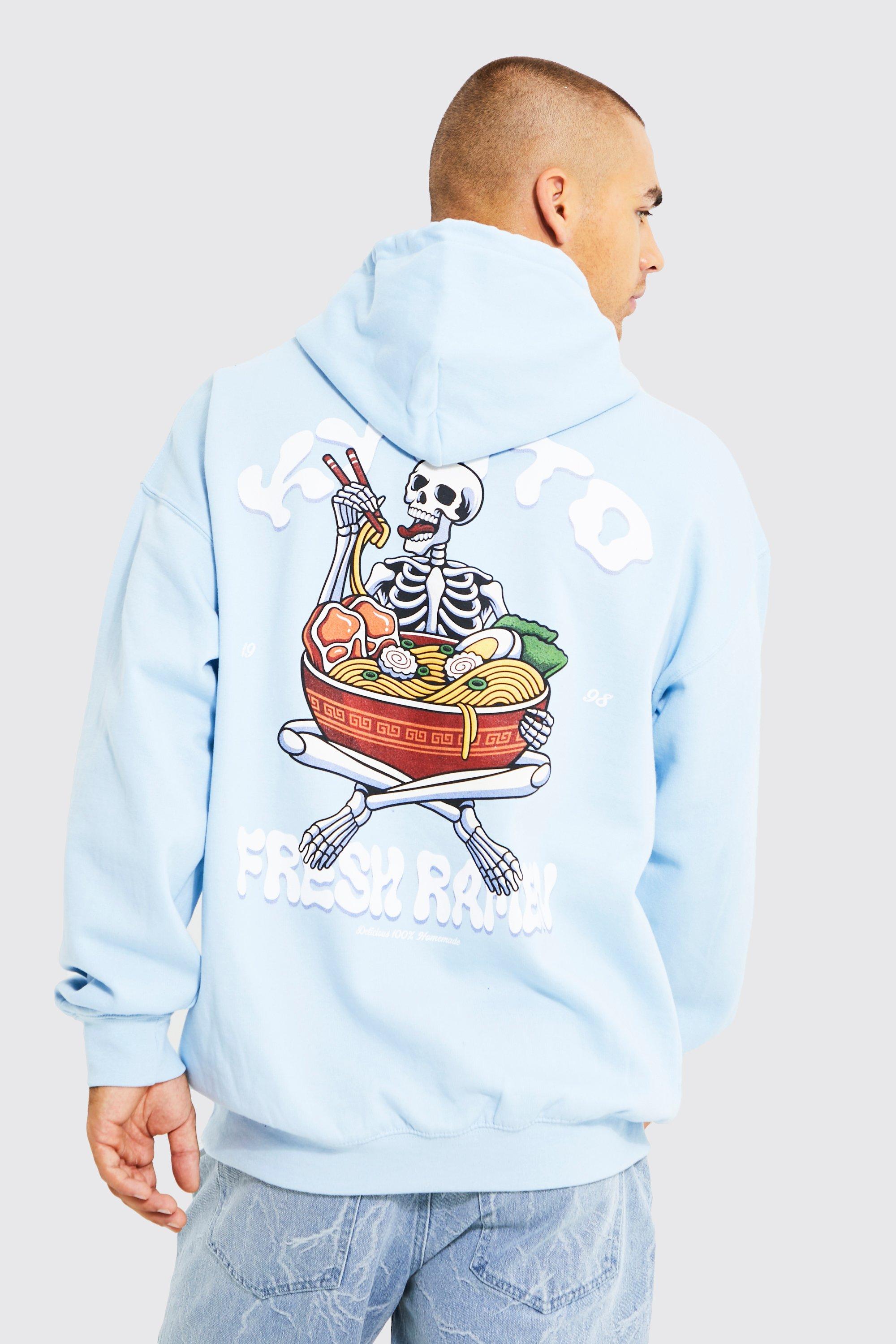 Blue boohooman online hoodie